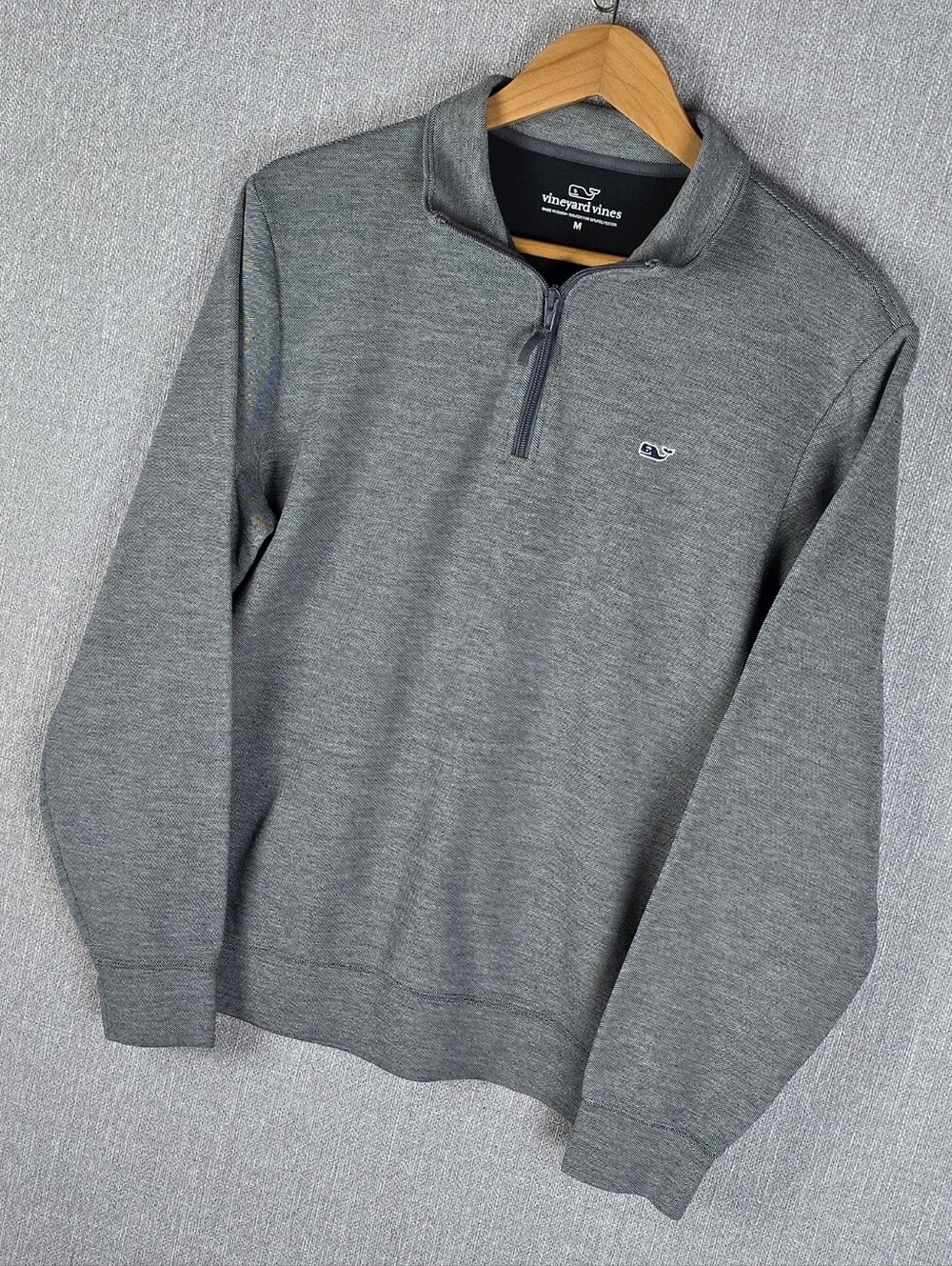 Vineyard Vines Gray 1/4 Zip Pullover Sweater Mens Sz M